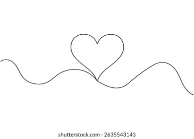 Heart shape single line minimalist design vector illustration