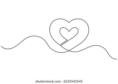 Heart shape single line minimalist design vector illustration
