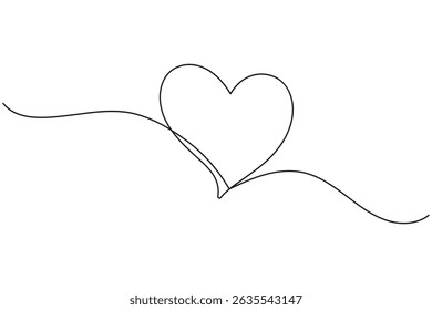 Heart shape single line minimalist design vector illustration