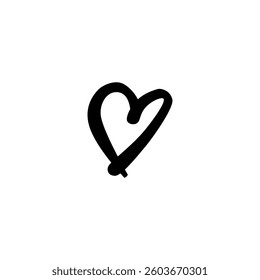 A heart shape sketched with a single, continuous line sits centered on a plain white background, representing love, emotion, and connection in a minimalist style.