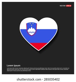 Heart Shape Slovenia Flag