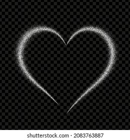 Heart shape snow frame. Winter dotty decoration. Abstract background for New Year or Christmas