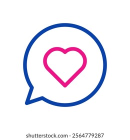 Heart shape in speech bubble. Concept of love, like, and social media.