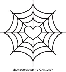 Herzform Spider Web Line-Symbol