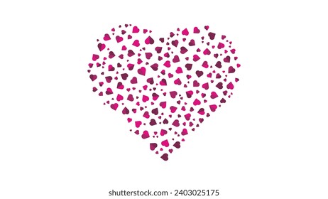 Heart shape splashed isolated on transparent background.