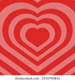 The heart shape is stacked in 2 alternating colors, giving a confusing feeling.