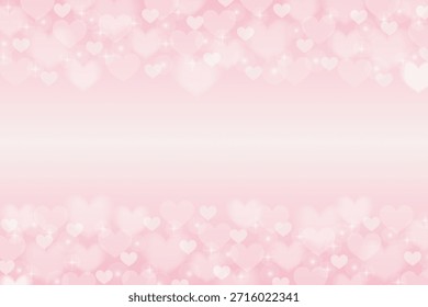 Forma de corazón y estrella Bokeh Elementos de luz sobre fondo rosa gradiente Valentine Love Theme Anuncio Ilustración vectorial Plantilla