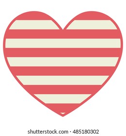 Heart shape with stars and lines inside icon. decoration and usa colors theme. Vector illustration
