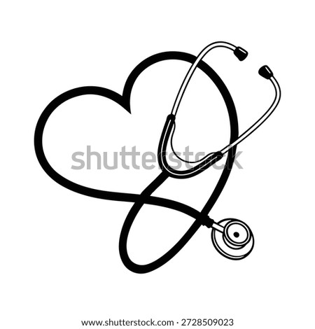 A heart shape stethoscope clip art