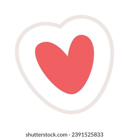 Ilustración del vector de pegatinas de forma cardíaca