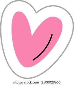 Ilustración vectorial de etiqueta engomada de la forma del corazón