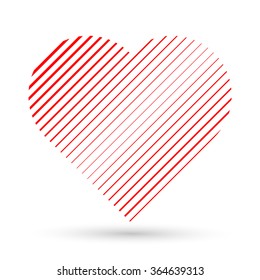 Heart Shape , Striped Logo . 