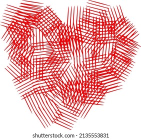 heart shape strokes vector hand drawing. Love pattern, postcard, abstract heart background. hearts Happy Valentine's Day 14 February. Background for invitations and scrapbooks