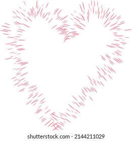 heart shape strokes vector hand drawing. Love pattern, postcard, abstract heart background. hearts Happy Valentine's Day 14 February. Background for invitations and scrapbooks