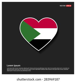 Heart Shape Sudan Flag