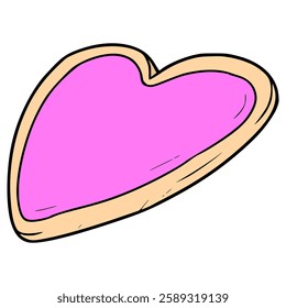 heart shape sugar cookies illustration hand drawn isolated vector