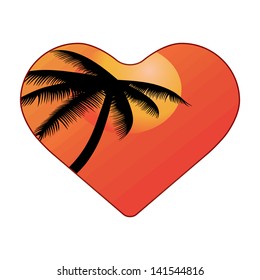 Heart shape summer banner.vector.EPS10