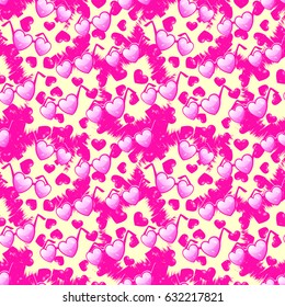 Heart shape sunglasses. Seamless pattern. Vector illustration