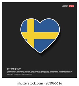 Heart Shape Sweden Flag