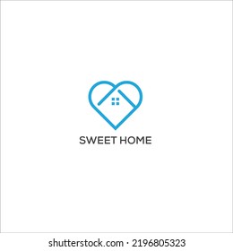 plantilla de logotipo de vector de forma de corazón dulce