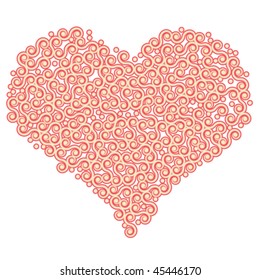 Heart shape with swirls. Easy to edit vector image.