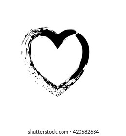 heart shape symbol love vector black