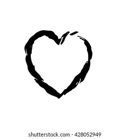 heart shape symbol love vector black
