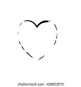 heart shape symbol love vector black