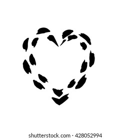 heart shape symbol love vector black