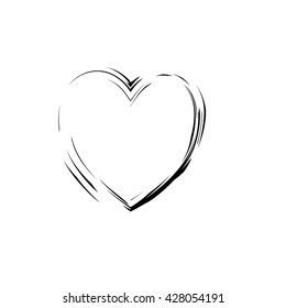 heart shape symbol love vector black