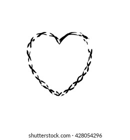 heart shape symbol love vector black