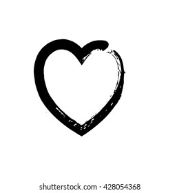 heart shape symbol love vector black