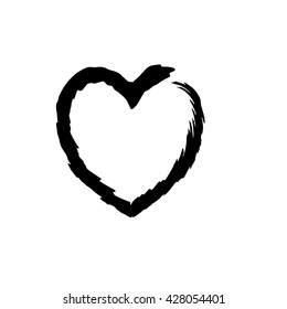 heart shape symbol love vector black
