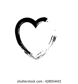 heart shape symbol love vector black