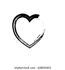 heart shape symbol love vector black