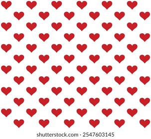 Heart shape symbol - red hearts seamless repeatable pattern texture background