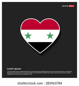 Heart Shape Syria Flag