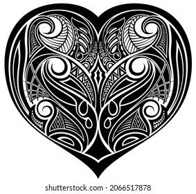 Heart shape tattoo ornament for your design