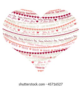 Heart shape with text. Easy to edit vector image.