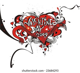 heart shape with text on abstract grunge background
