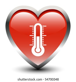 Heart Shape thermometer Sign Icon