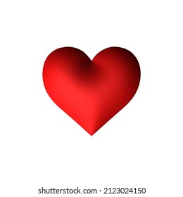 A heart shape three dimensional illustration