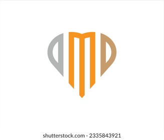 Heart Shape Three Letter Monogram, Font. Round Logo type. Creative three letter love monogram logo vector template.