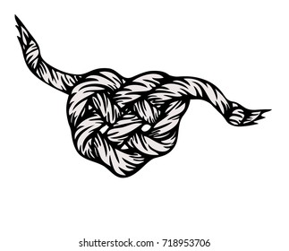 heart shape tied rope