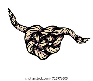 heart shape tied rope