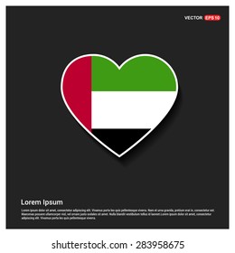 Heart Shape UAE Flag