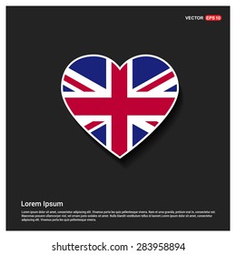 Heart Shape UK Flag svg