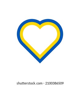 heart shape of ukraine flag. vector illustration isolated on white background
