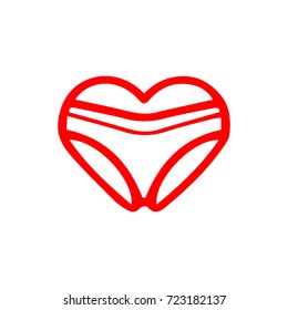 heart shape underwear