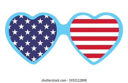 Heart shape USA flag - Independence Day USA with motivational text. Good for T-shirts, Happy july 4th. Independence Day USA holiday. United States of America. LOVE the usa.